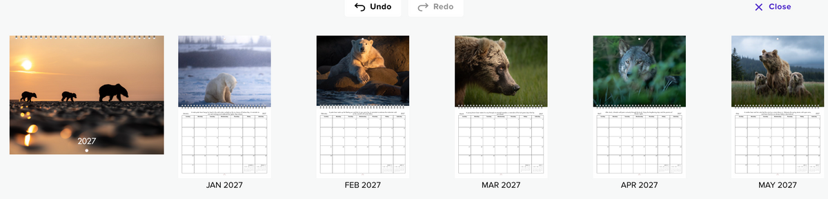 2027 Little Bear Wildlife Calendar